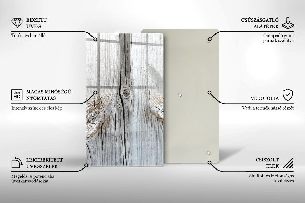 Üveg vágódeszka Világos fa szerkezet