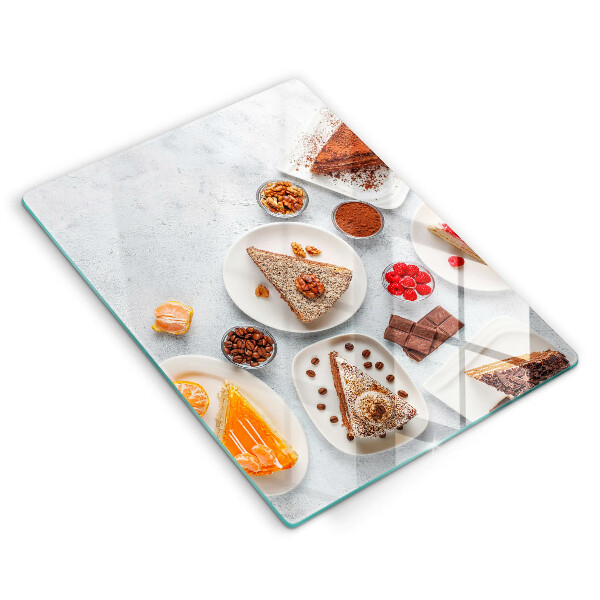 Üveg vágódeszka A torta édessége