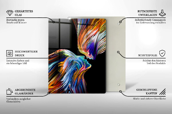 Üveg vágódeszka Kék virágok