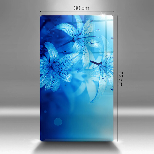 Üveg vágódeszka Kék virágok