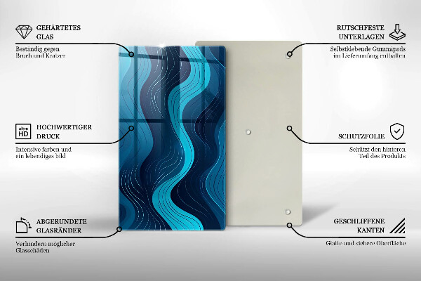 Üveg vágódeszka Absztrakt hullámok