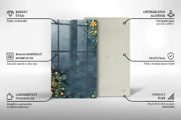 Üveg vágódeszka karácsonyi díszek