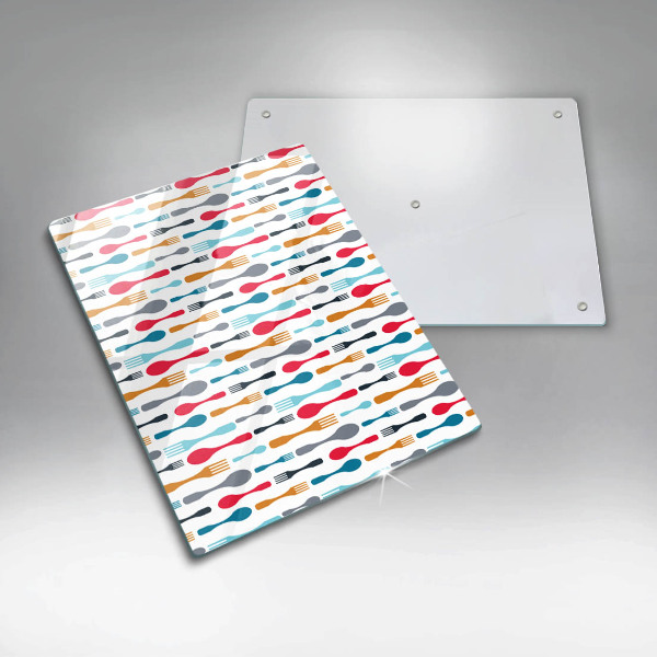 Üveg vágódeszka Kanál illusztráció