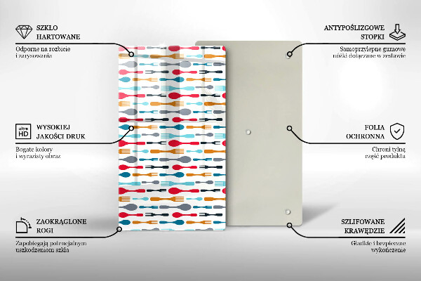Üveg vágódeszka Kanál illusztráció