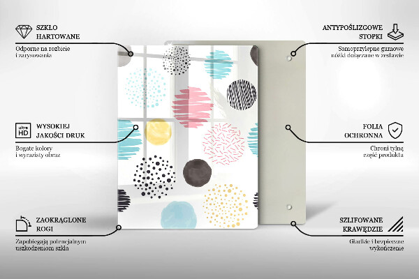 Üveg vágódeszka Kanál illusztráció