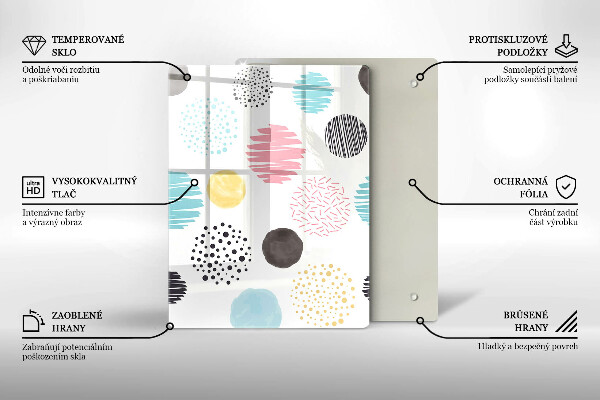 Üveg vágódeszka Kanál illusztráció