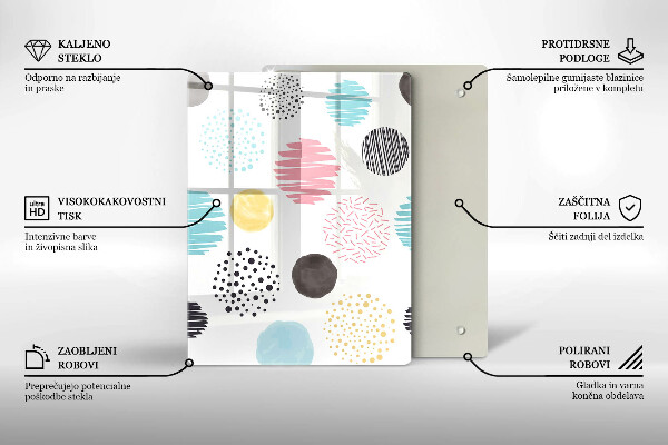 Üveg vágódeszka Kanál illusztráció