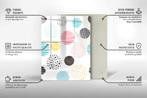 Üveg vágódeszka Kanál illusztráció