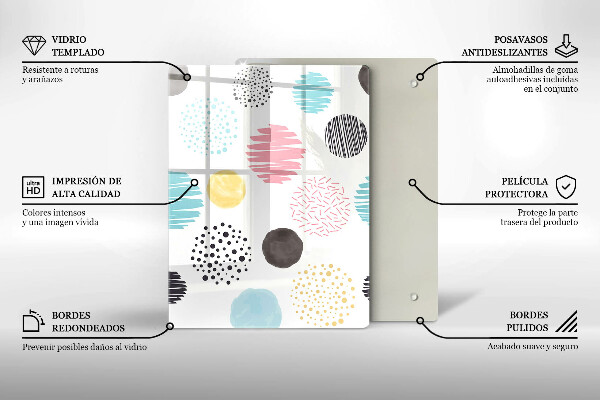 Üveg vágódeszka Kanál illusztráció