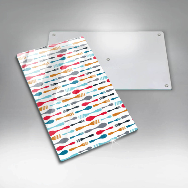 Üveg vágódeszka Kanál illusztráció