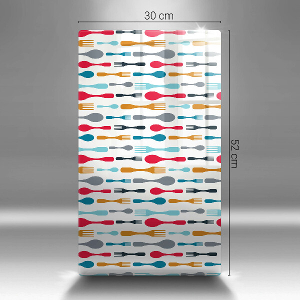 Üveg vágódeszka Kanál illusztráció