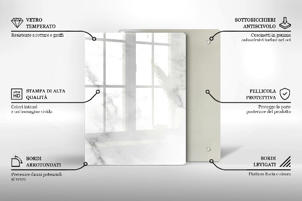 Üveg vágódeszka Kávébab