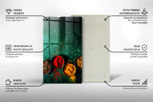 Üveg vágódeszka Keleti fűszerek