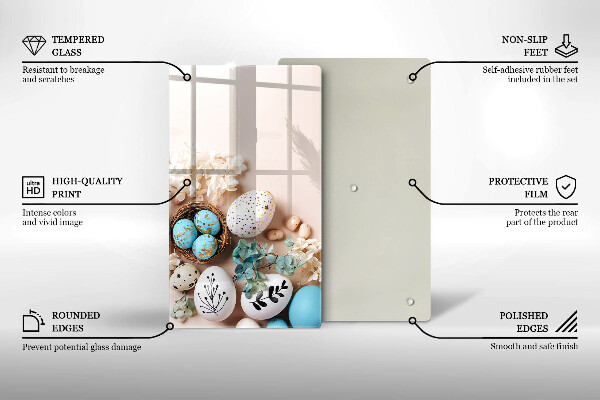 Üveg vágódeszka Húsvéti díszek