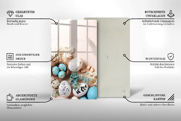 Üveg vágódeszka Húsvéti díszek