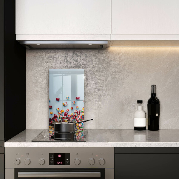 Üveg vágódeszka Színes cukorkák