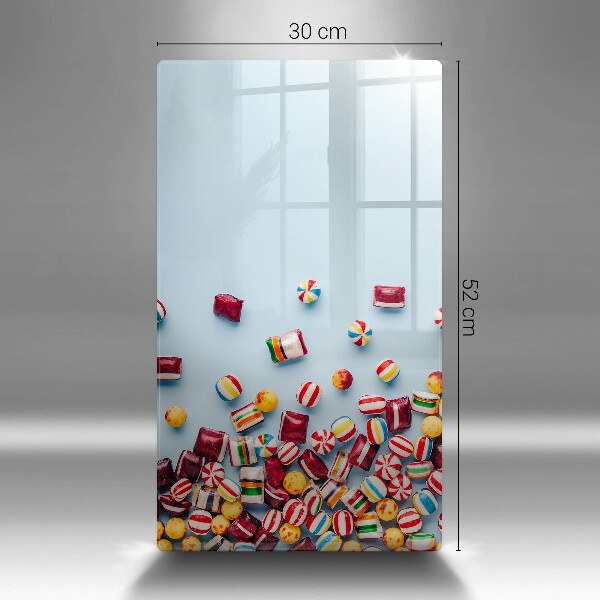 Üveg vágódeszka Színes cukorkák