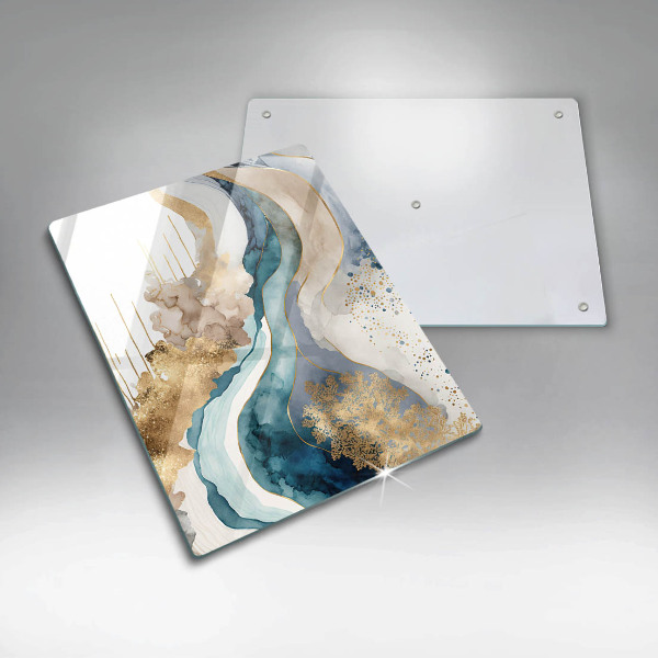 Üveg vágódeszka Színes márvány