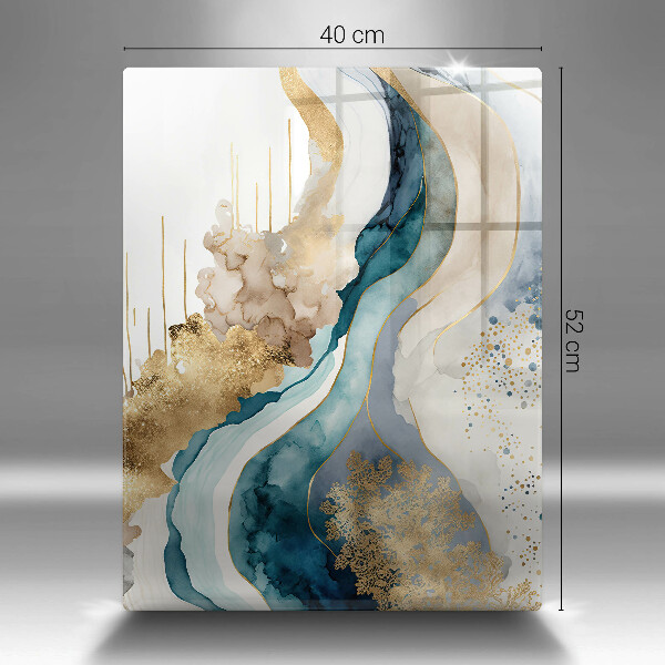 Üveg vágódeszka Színes márvány