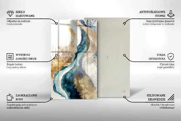 Üveg vágódeszka Színes márvány