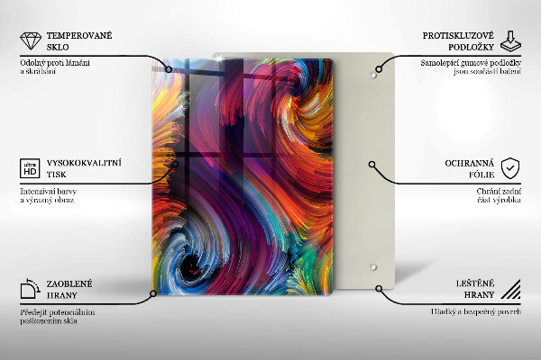 Üveg vágódeszka Színes márvány