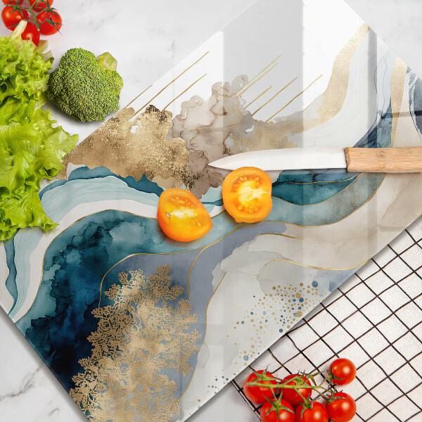 Üveg vágódeszka Színes márvány