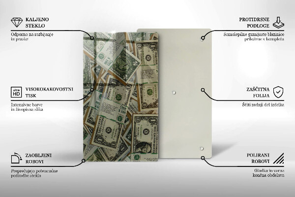 Üveg vágódeszka Pénz dollár