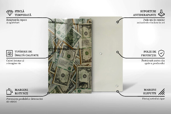 Üveg vágódeszka Pénz dollár