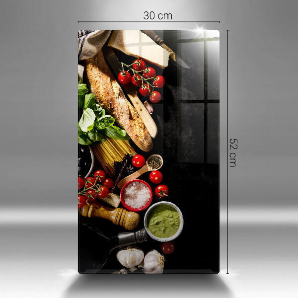 Üveg vágódeszka Olasz alapanyagok és fűszerek