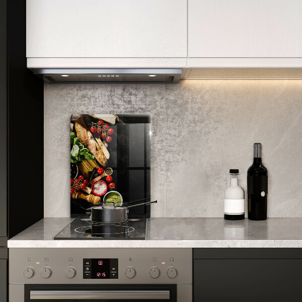 Üveg vágódeszka Olasz alapanyagok és fűszerek