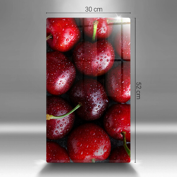 Üveg vágódeszka Közeli kép a cseresznye