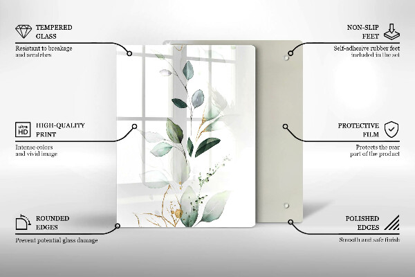 Üveg vágódeszka Zöld sütőtök