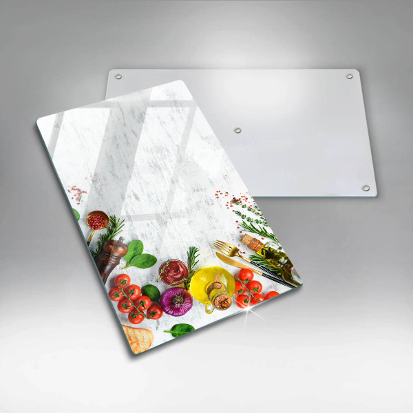 Üveg vágódeszka Zöldségek és fűszerek