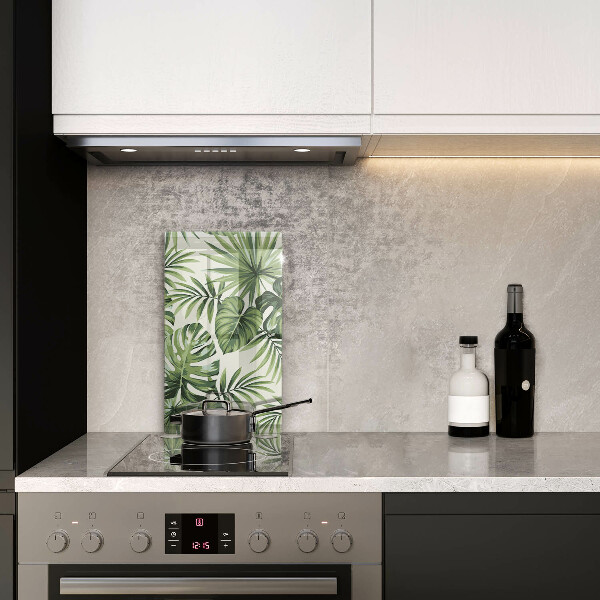 Üveg vágódeszka Monstera levelek illusztráció