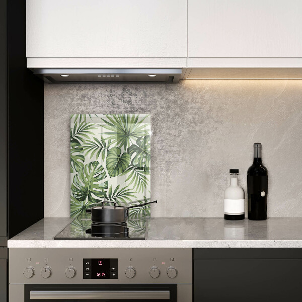 Üveg vágódeszka Monstera levelek illusztráció