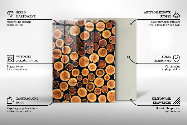 Üveg vágódeszka Boho levelek minta