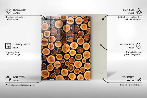 Üveg vágódeszka Boho levelek minta