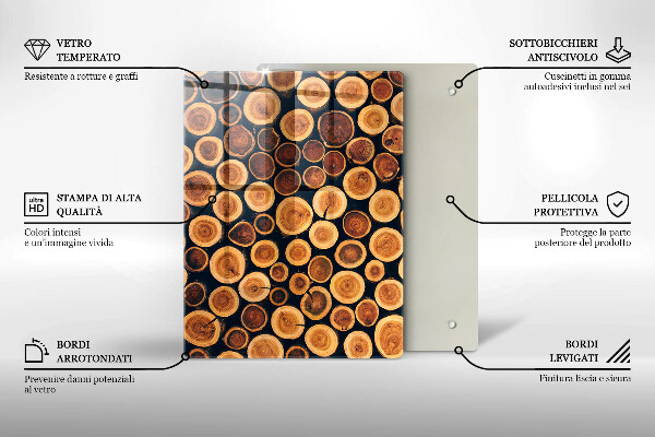 Üveg vágódeszka Boho levelek minta