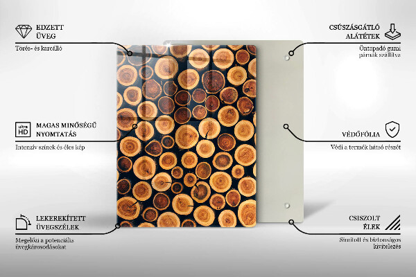 Üveg vágódeszka Boho levelek minta