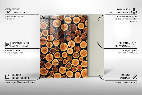 Üveg vágódeszka Boho levelek minta