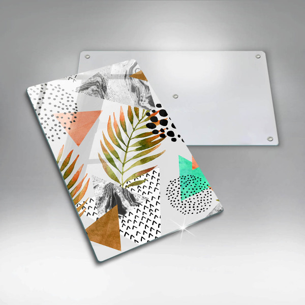 Üveg vágódeszka Boho levelek minta