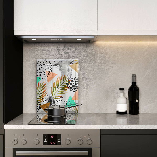 Üveg vágódeszka Boho levelek minta