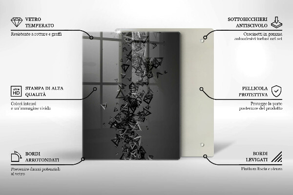 Üveg vágódeszka Színes pixel négyzetek