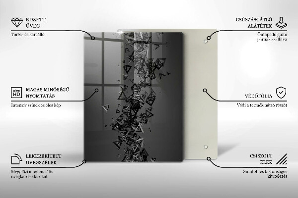 Üveg vágódeszka Színes pixel négyzetek