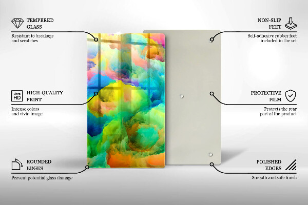 Üveg vágódeszka Színes absztrakció