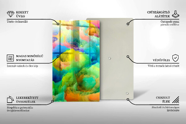 Üveg vágódeszka Színes absztrakció