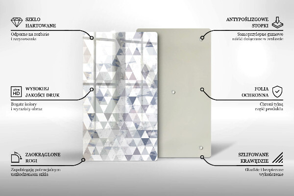 Üveg vágódeszka Háromszög minta