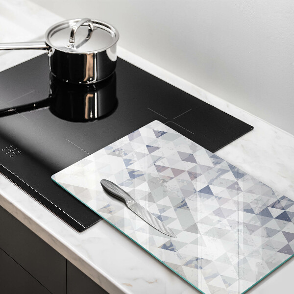Üveg vágódeszka Háromszög minta