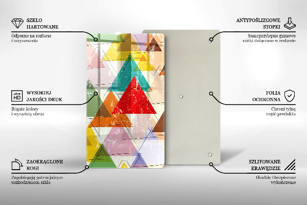 Üveg vágódeszka Festett háromszögek