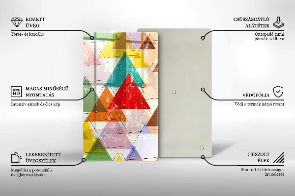 Üveg vágódeszka Festett háromszögek